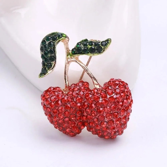 VQ Cherries Brooch - Picture 3 of 8